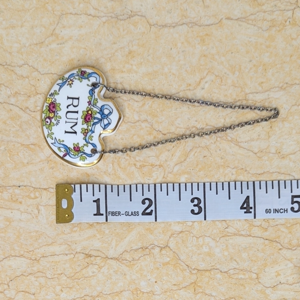 Vintage Coalport Bone China Decanter Rum Tag Label With Chain - Picture 5 of 8